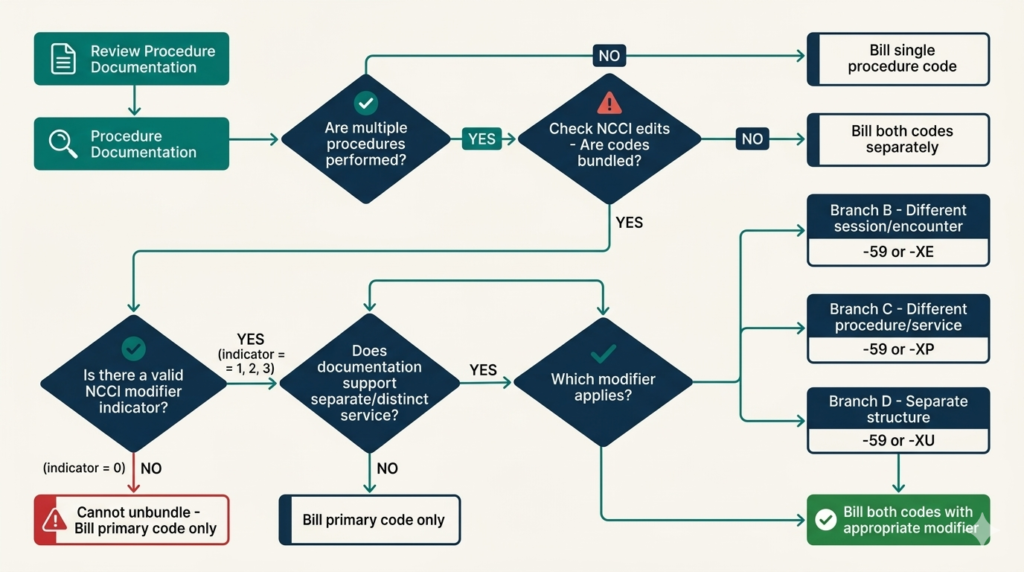 Flowchart (NCCI bundled codes decision tree)