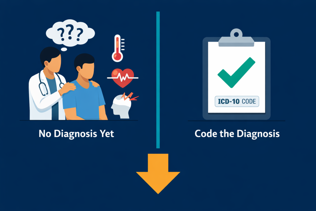 signs and symptoms coding ICD-10-CM decision